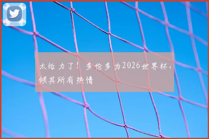 太给力了！多伦多为2026世界杯，倾其所有热情